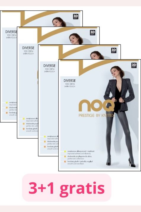 Zestaw 4 rajstop z satynowym połyskiem #DIVERSE 100 den 3+1 gratis