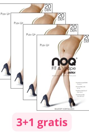 Zestaw 4 rajstop korygujących #Push up Plus Size 20 den 3+1 gratis