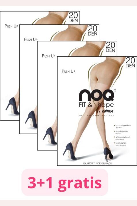 Zestaw 4 rajstop korygujących #Push up Plus Size 20 den 3+1 gratis