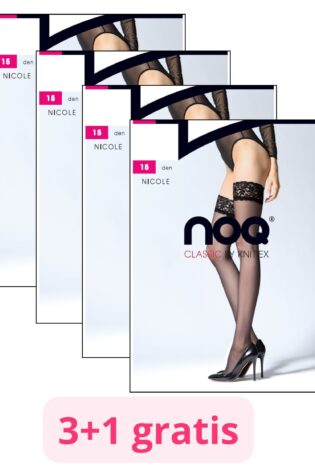 Zestaw 4 par pończochy samonośnych #NICOLE 15 den 3+1 gratis