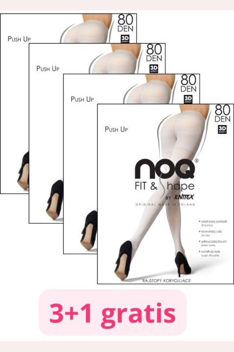 Zestaw 4 kryjących rajstop korygujących #PUSH UP 80 den 3+1 gratis