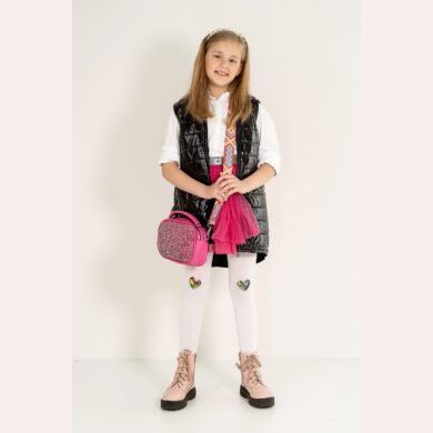 Rajstopy dziewczęce wiskozowe z aplikacją Aurelia