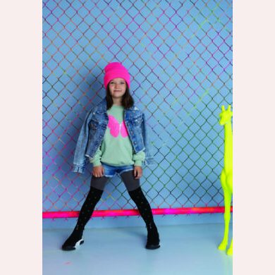 Dziewczęce rajstopy melanżowe z nadrukiem #BE A STAR