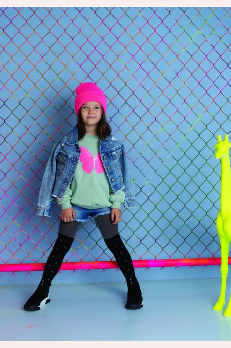 Dziewczęce rajstopy melanżowe z nadrukiem #BE A STAR