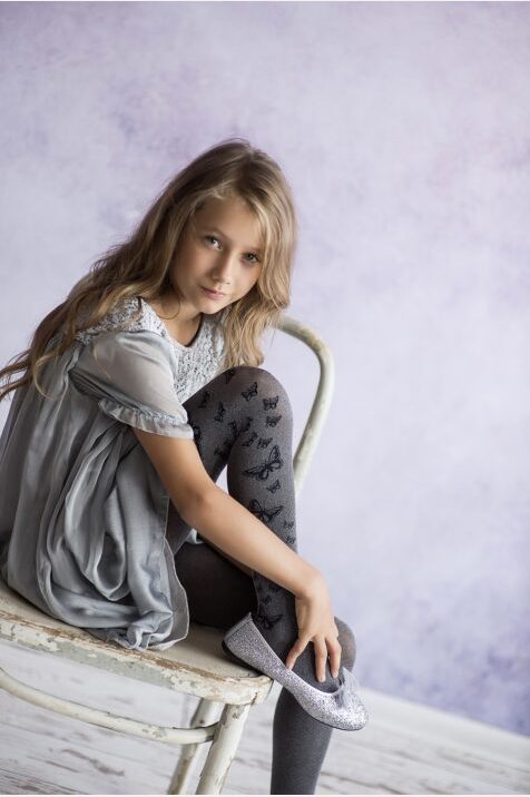 Rajstopy dziewczęce melanżowe wzór w motylki #Beauty