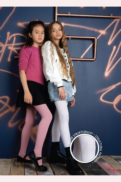 Rajstopy dziewczęce ze wzorem #Braid DR2229