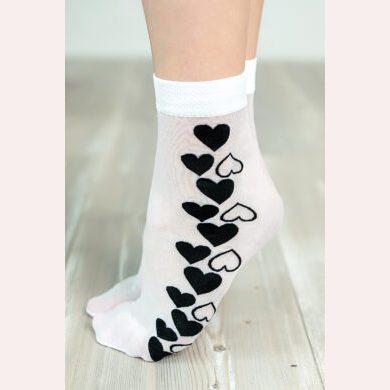 Dziewczęce skarpetki ze wzorem - serduszka - DR2215 #CUPID