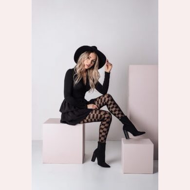 Rajstopy we wzór szachownicy 20 den Checkmate