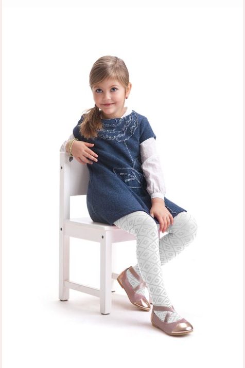 Rajstopy dziewczęce wiskozowe w romby Domino