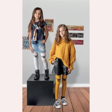 Rajstopy dziewczęce z motywem kropek i sarenki #Felinka