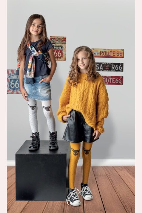 Rajstopy dziewczęce z motywem kropek i sarenki #Felinka