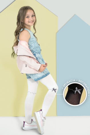 Rajstopy dziewczęce wzorzyste z kokardką #Flashback Junior