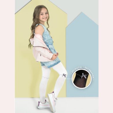 Rajstopy dziewczęce wzorzyste z kokardką #Flashback Junior