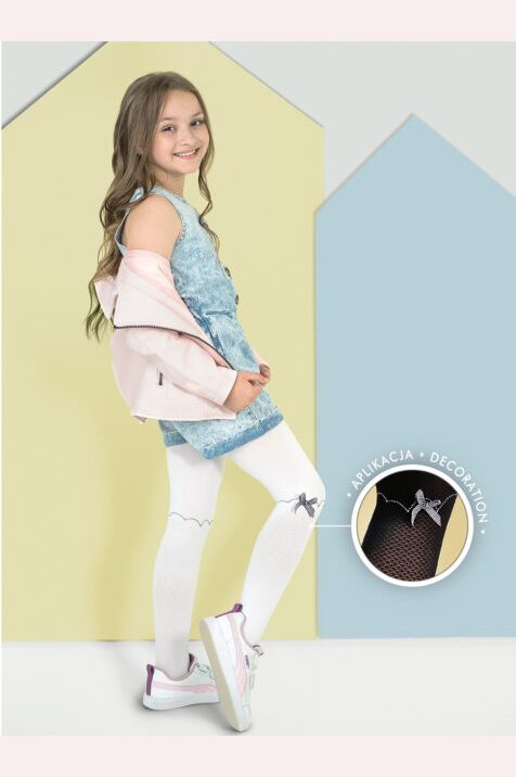 Rajstopy dziewczęce wzorzyste z kokardką #Flashback Junior