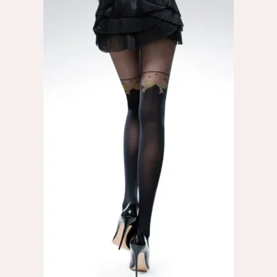 Rajstopy imitujące zakolanówki z kokardkami 50 den Glam
