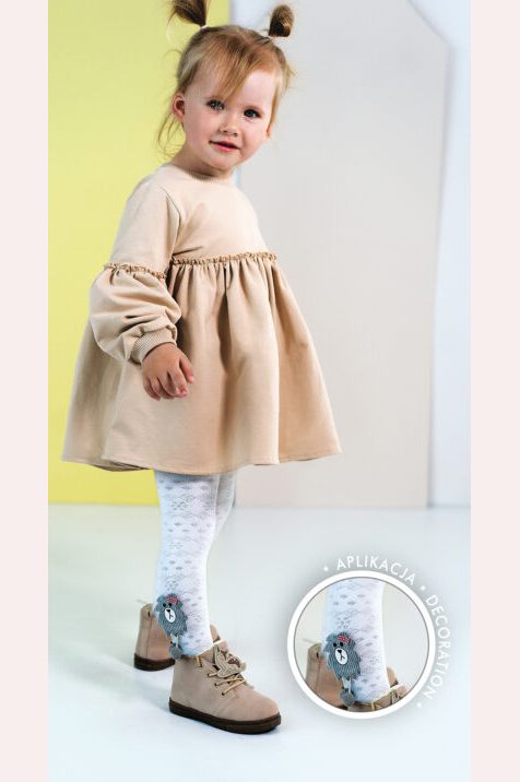 Rajstopy dziewczęce wiskozowe z aplikacją Kira