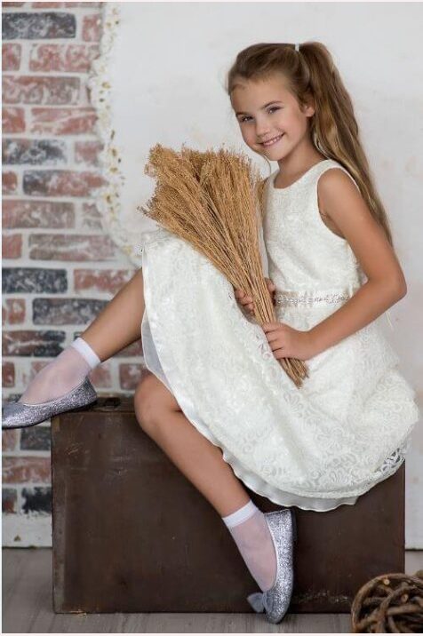 Skarpetki dziewczęce gładkie Lea