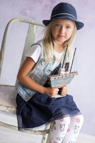 Rajstopy dziewczęce z nadrukiem w kotki #Little DR1824