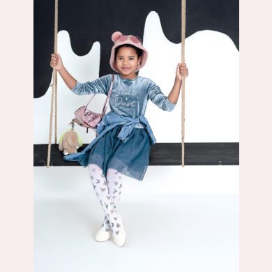 Rajstopy dziewczęce z nadrukiem motylka #Mariposa