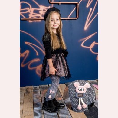 Rajstopy dziewczęce z doszytą aplikacją myszki MIRABELLE