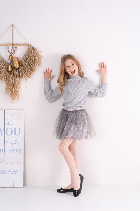 Rajstopy dziewczęce w serduszka 20 den Nelia