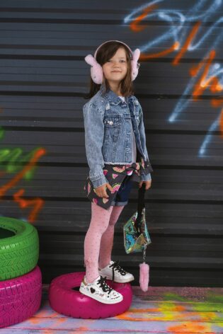 Dziecięce rajstopy wzorzyste z aplikacją DR 2123 #NUSIA JUNIOR