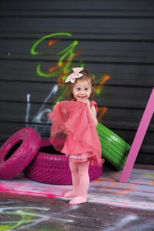 Rajstopy dziewczęce bambusowe z kokardką Nusia Baby