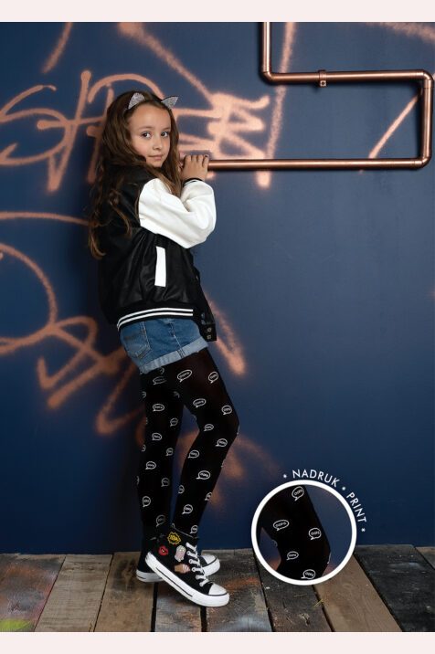 Rajstopy dziewczęce z nadrukiem OOPS DR 2228