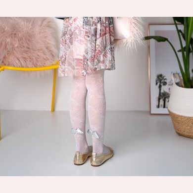 Dziewczęce rajstopy wzorzyste z aplikacją PILAR