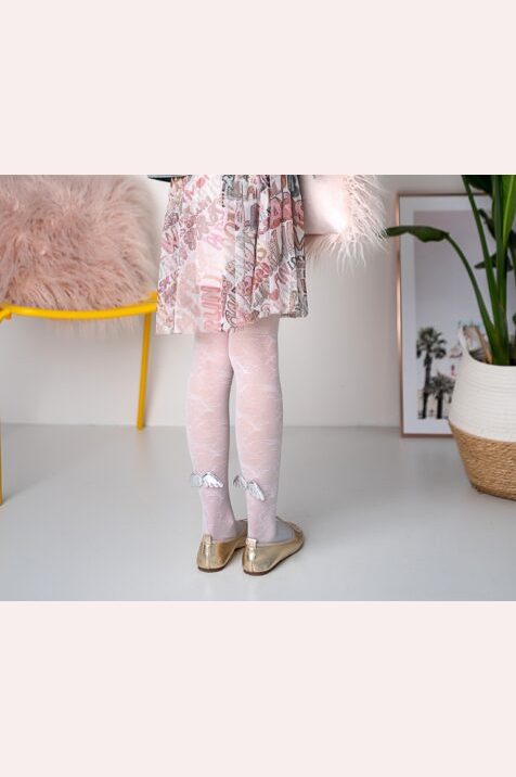 Dziewczęce rajstopy wzorzyste z aplikacją PILAR