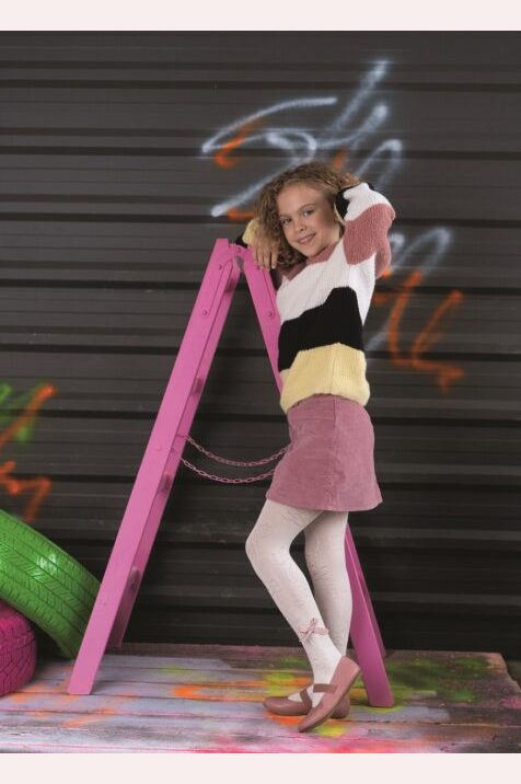 Rajstopy dziewczęce wiskozowe z doszytą kokardką Rosie