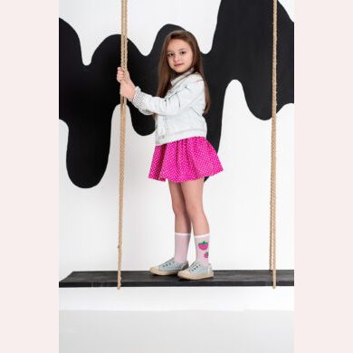 Skarpetki siateczka Strawberry Pie, 2 pary: 1 para gładka, 1 para wzór truskawka