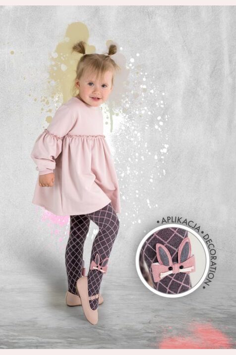 Rajstopy wiskozowe z aplikacją Violet