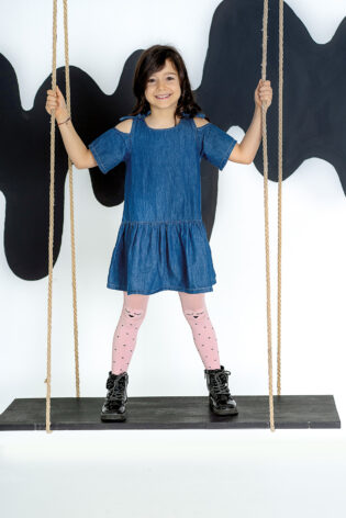 Rajstopy dziewczęce z serduszkami i dżetami 40 den Vivienne