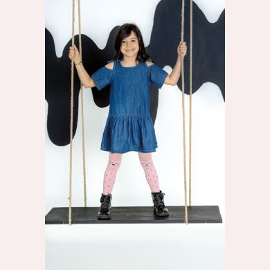 Rajstopy dziewczęce z serduszkami i dżetami 40 den Vivienne