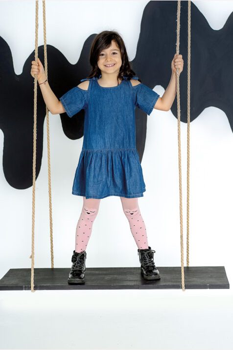 Rajstopy dziewczęce z serduszkami i dżetami 40 den Vivienne