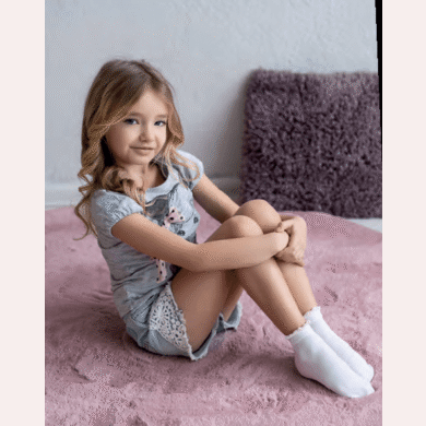 Skarpetki dziewczęce z falbanką i kropeczkami 40 den Cutie – 2 pary