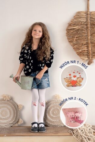 Dziecięce rajstopy z mikrofibry z nadrukiem FURRY TALES