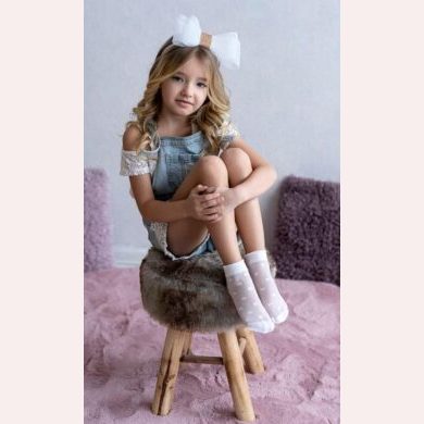 Skarpetki dziewczęce w kropki 20 den Kora - 2 pary