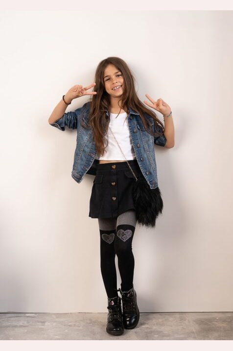 Dziewczęce rajstopy melanżowe z dżetami LUVVY DR2523