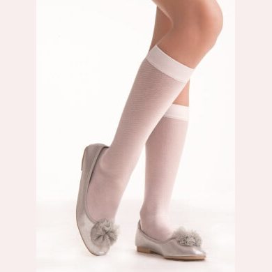 Podkolanówki dziewczęce ze wzorem imitującym siateczkę 20 den Aida