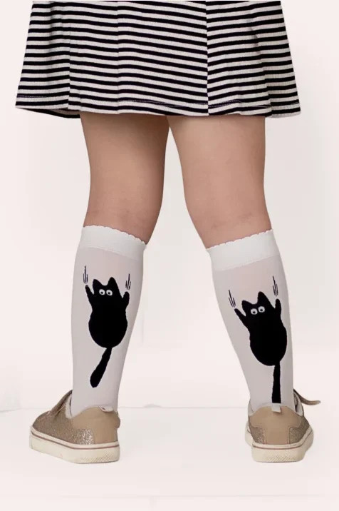 Podkolanówki dziewczęce z kotami 40 den Pufi
