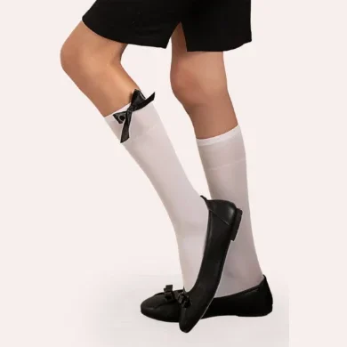 Podkolanówki dziewczęce z doszytą kokardą 40 den Rivette