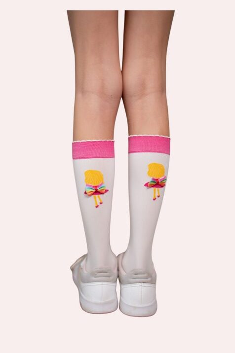 Podkolanówki z Kolorową Kokardką