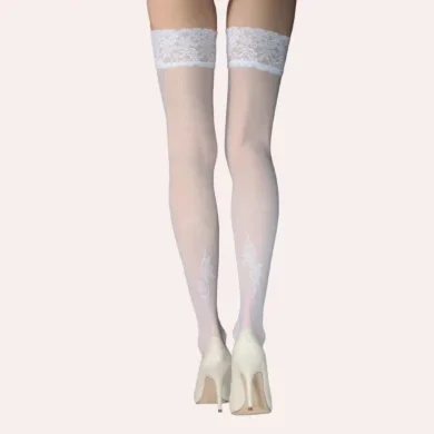 Pończochy samonośne wzorzyste 20 den Eternity