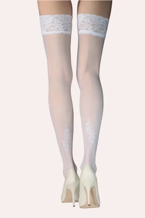 Pończochy samonośne wzorzyste 20 den Eternity