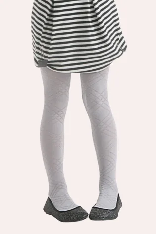 Rajstopy dziewczęce wiskozowe z geometrycznym wzorem Brenda