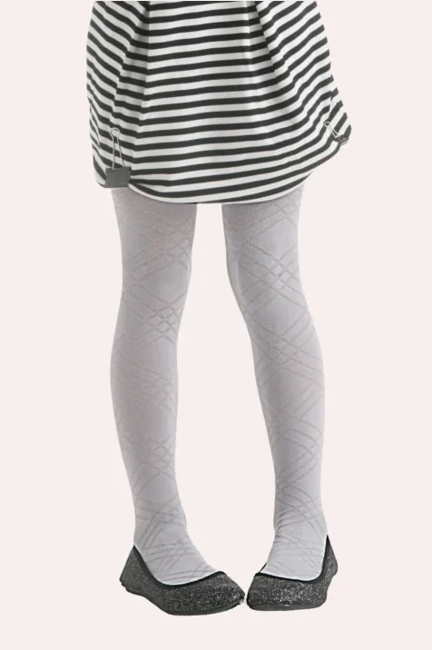 Rajstopy dziewczęce wiskozowe z geometrycznym wzorem Brenda