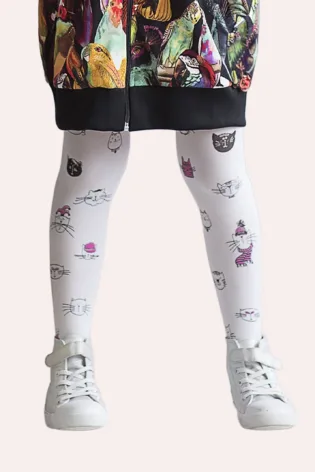 Rajstopy dziewczęce w koty 40 den Crazy Cat