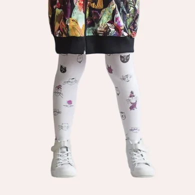 Rajstopy dziewczęce w koty 40 den Crazy Cat